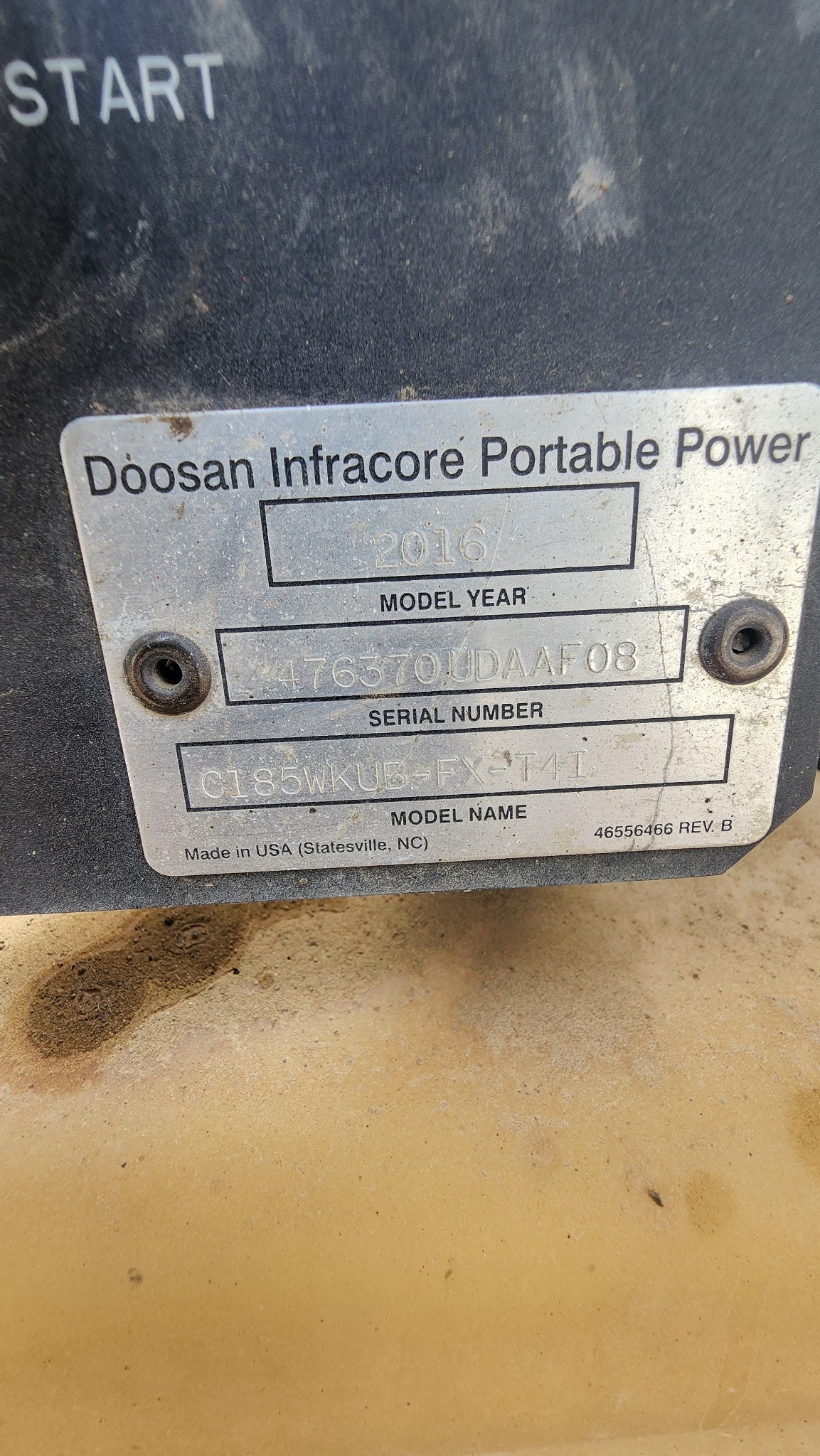 Doosan 185 CFM Air Compressor- used