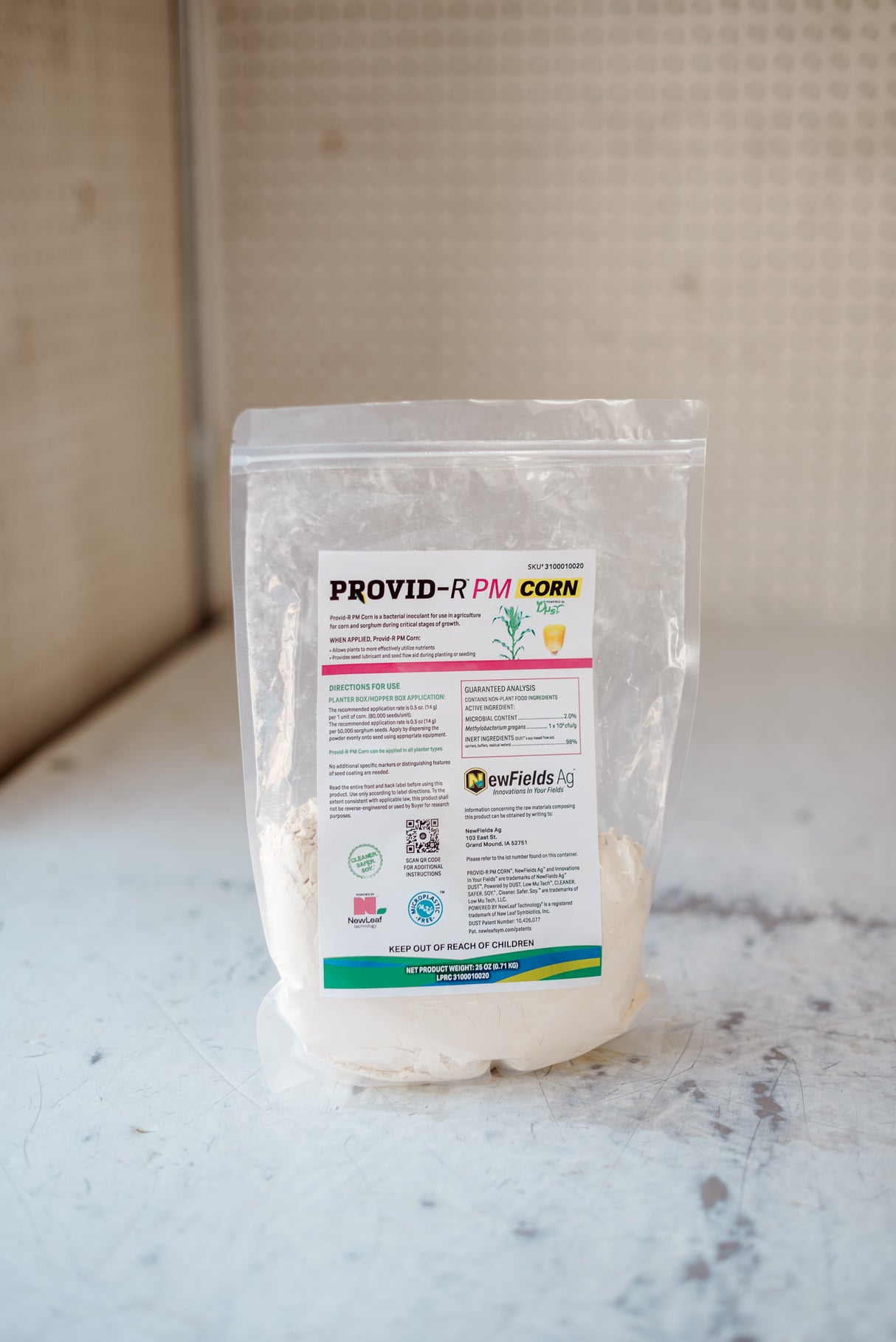 Bag of Provid-R PM Corn on a marble surface