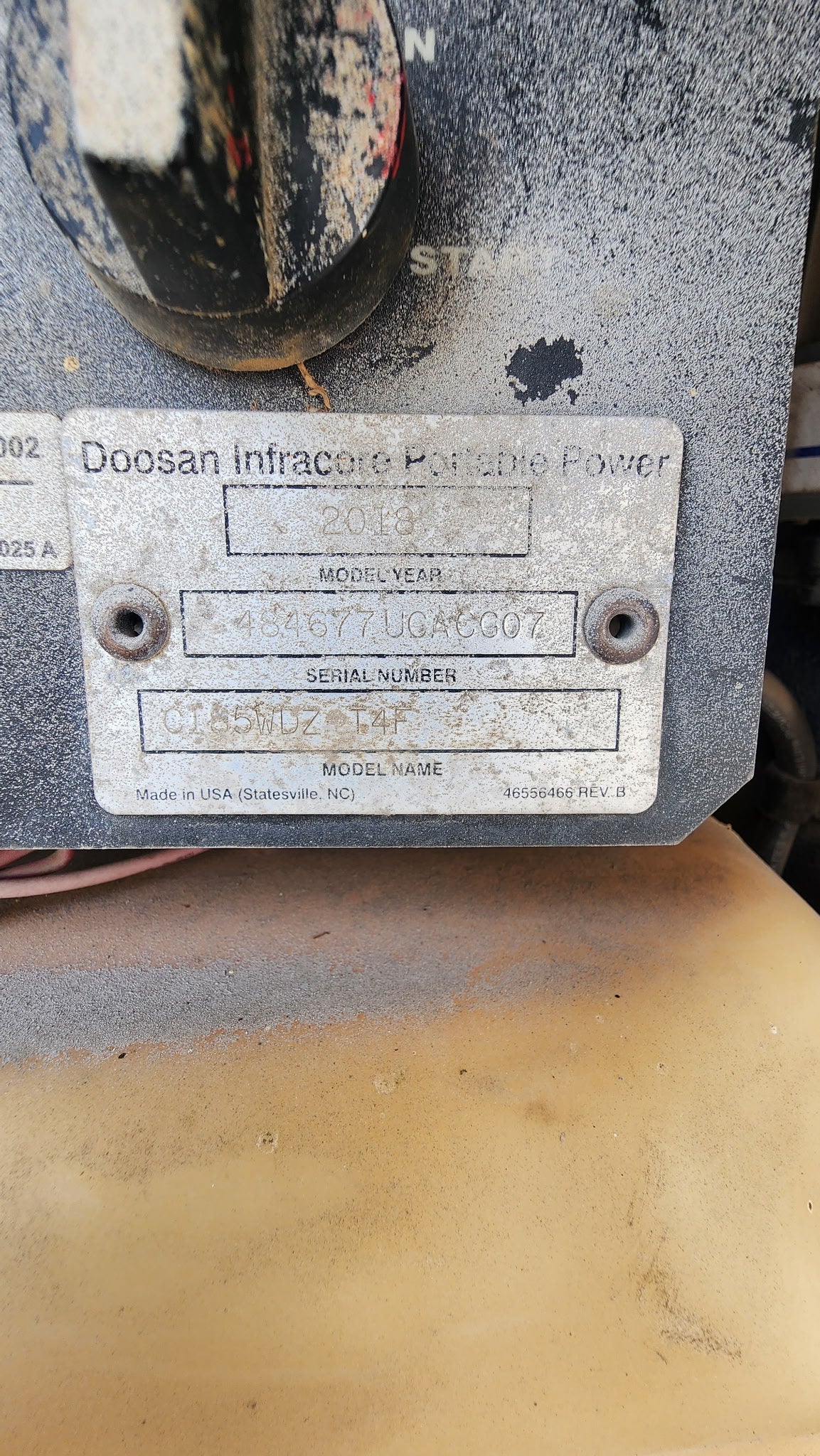 Doosan 185 CFM Air Compressor - used