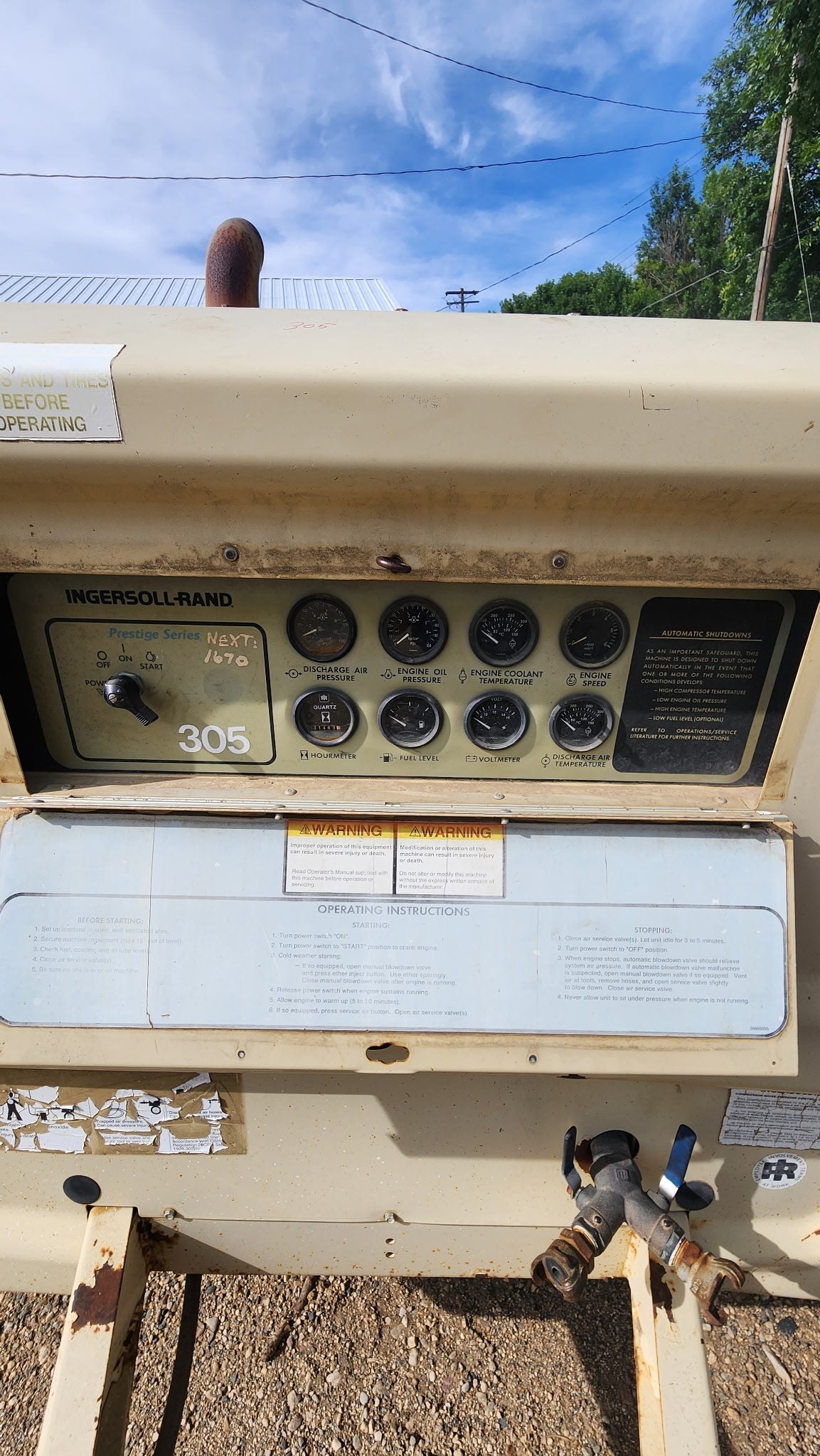 Ingersol 185 CFM Air Compressor- used