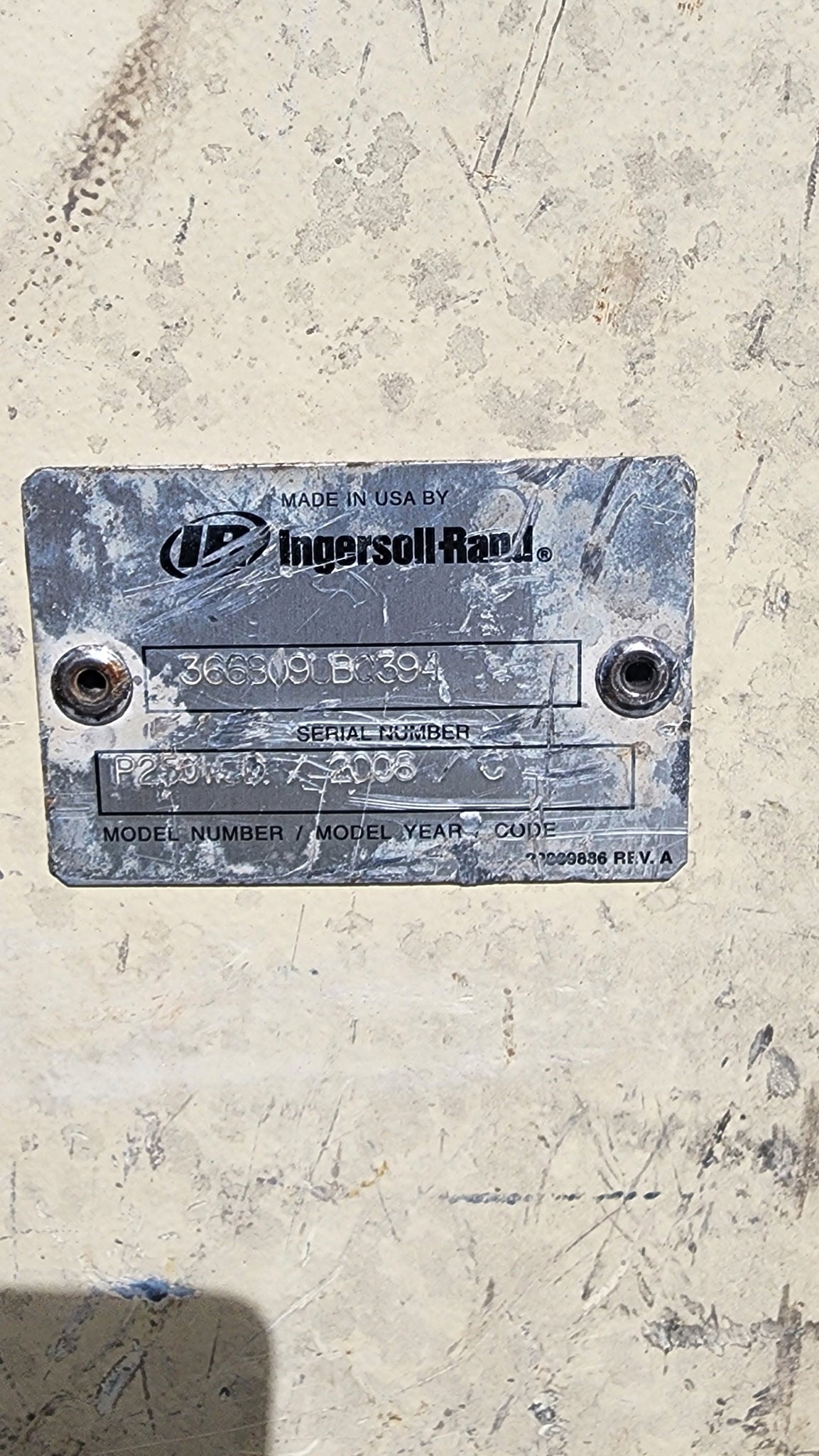 Ingersol 250 CFM Air Compressor- used
