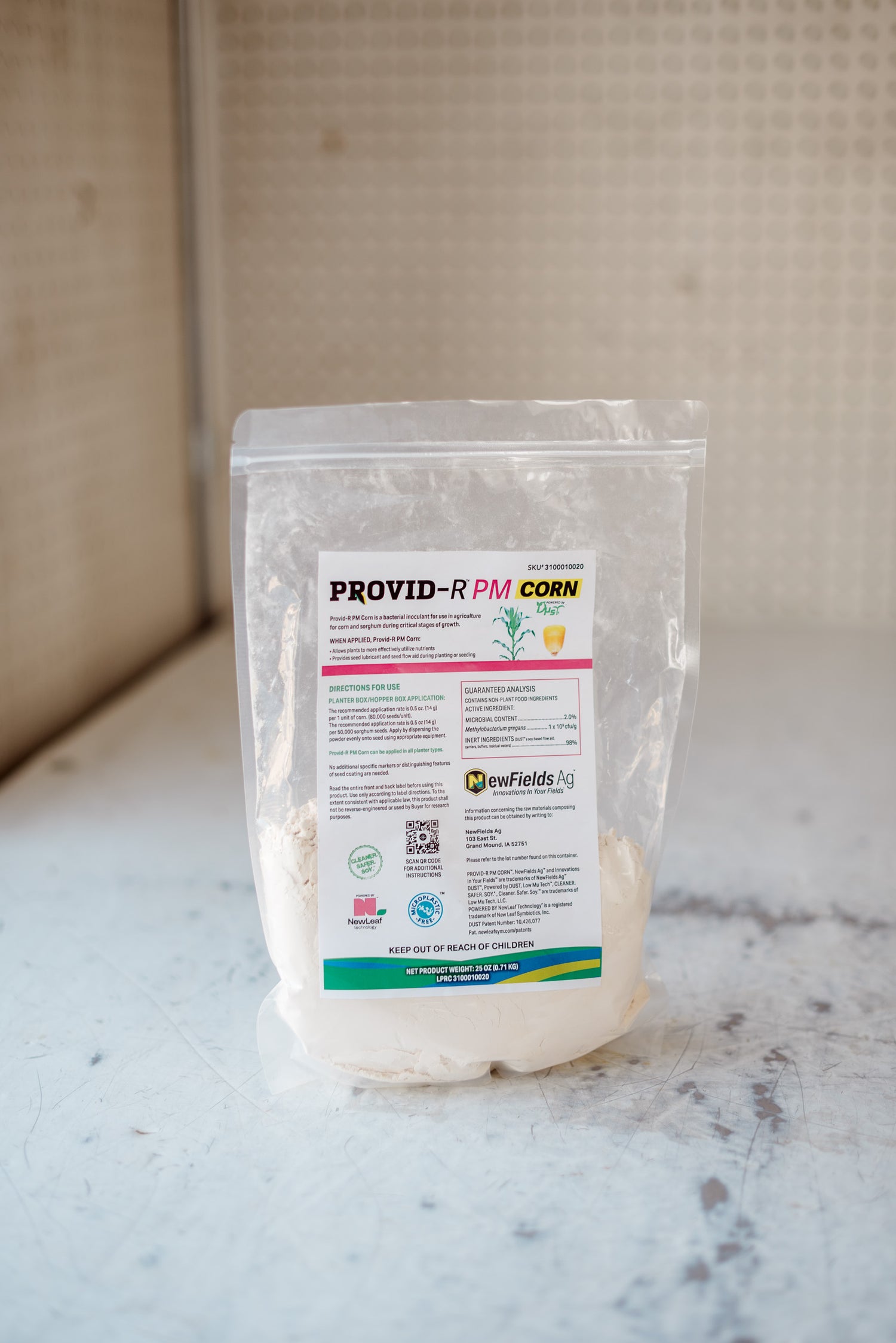 Bag of Provid-R PM Corn on a marble surface